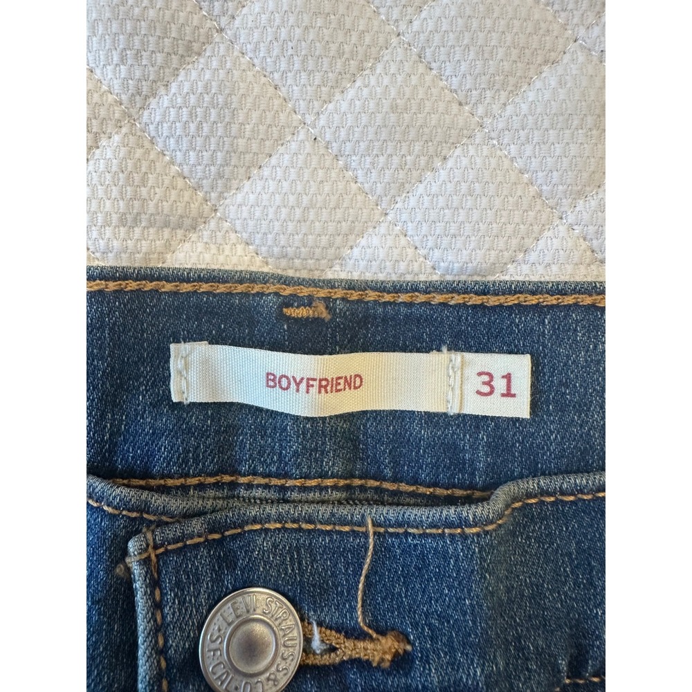 Levis Boyfriend Jeans Womens 31x27 Medium Wash Stretch Denim New - Picture 5 of 8